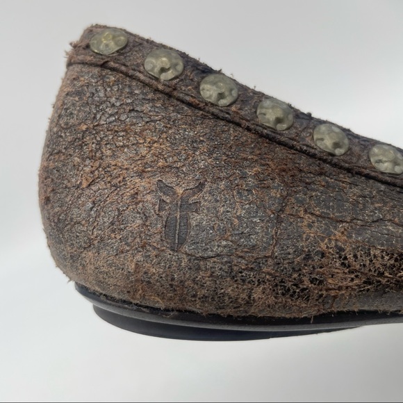 Frye Emma Hammered Stud Flats Sz 8.5 - Picture 6 of 13
